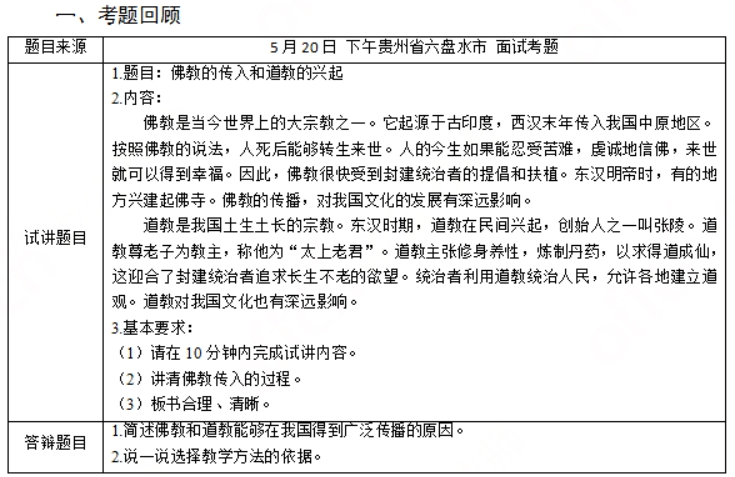 幼儿中小学面试,历年真题,教师资格证考试《初中历史专业面试》真题汇编