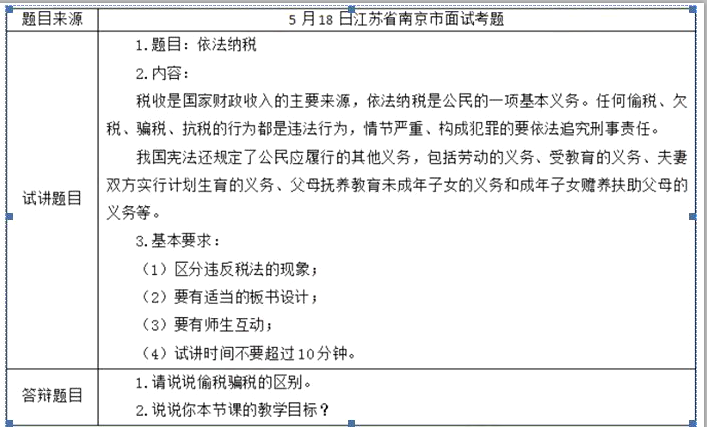 幼儿中小学面试,历年真题,教师资格证考试《初中政治专业面试》真题汇编