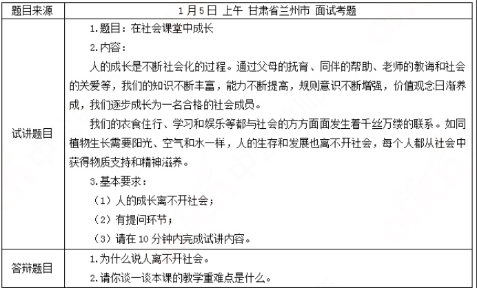 幼儿中小学面试,历年真题,教师资格证考试《初中政治专业面试》真题汇编