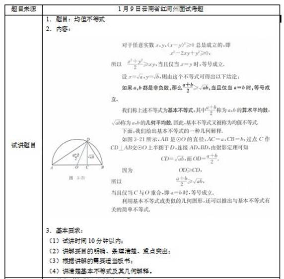 幼儿中小学面试,历年真题,教师资格证考试《高中数学专业面试》真题汇编