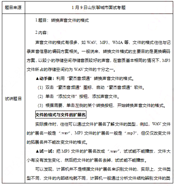 幼儿中小学面试,历年真题,教师资格证考试《高中信息技术专业面试》真题汇编