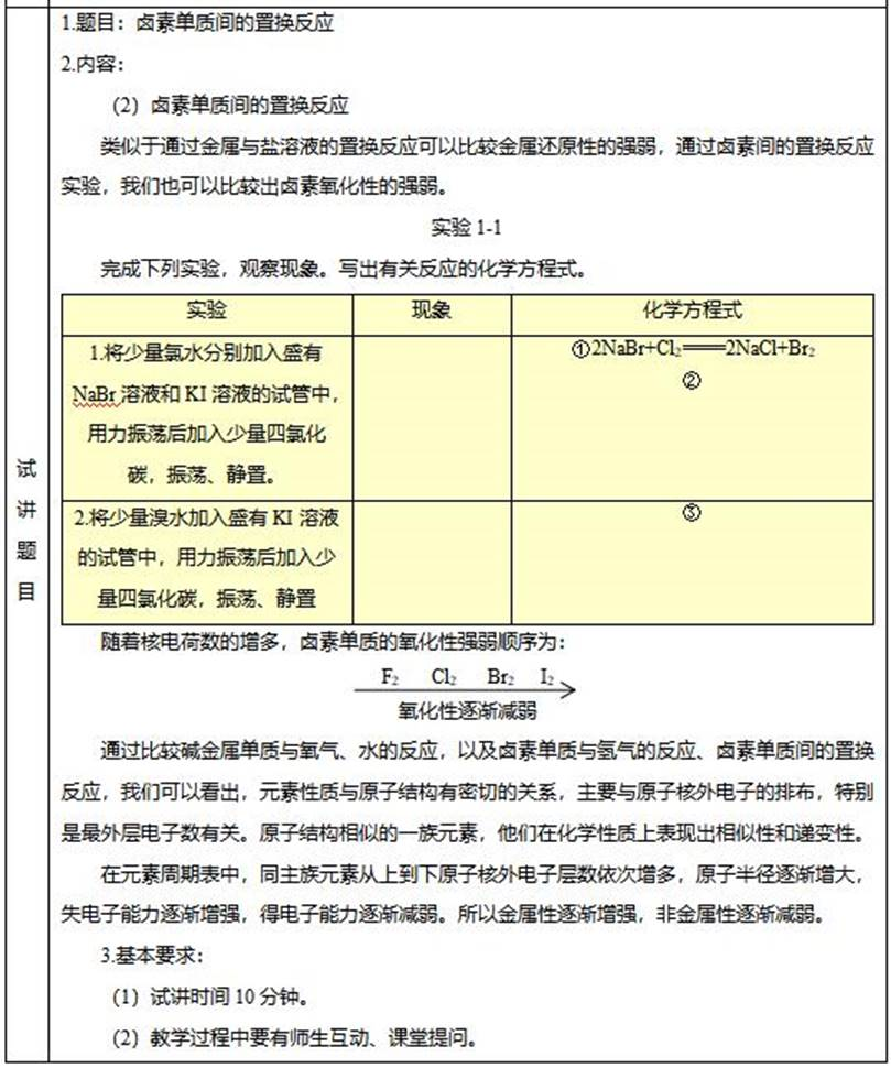 幼儿中小学面试,历年真题,教师资格证考试《高中化学专业面试》真题汇编