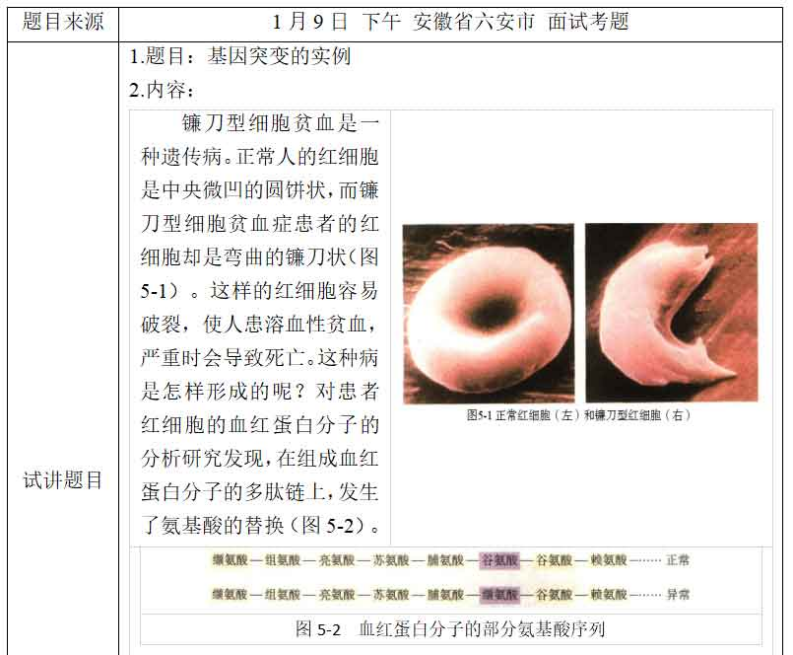 幼儿中小学面试,历年真题,教师资格证考试《高中生物专业面试》真题汇编