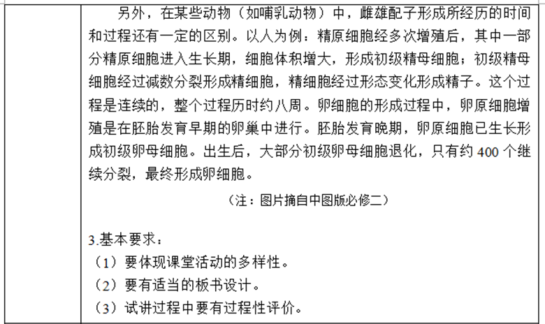 幼儿中小学面试,历年真题,教师资格证考试《高中生物专业面试》真题汇编