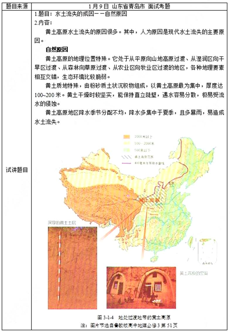 幼儿中小学面试,历年真题,教师资格证考试《高中地理专业面试》真题汇编