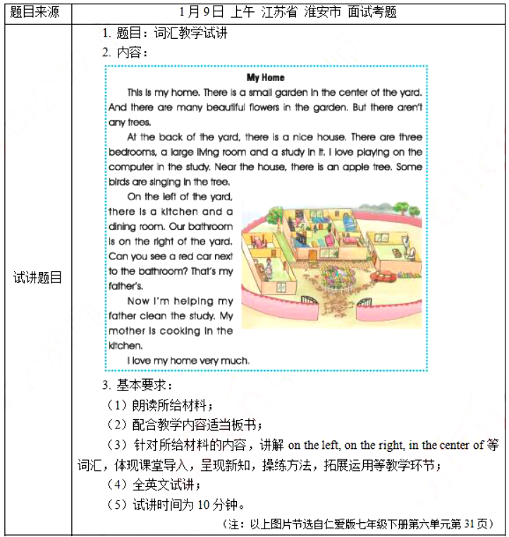 幼儿中小学面试,历年真题,教师资格证考试《初中英语专业面试》真题汇编