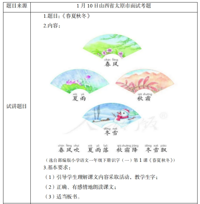 幼儿中小学面试,历年真题,教师资格证考试《小学语文专业面试》真题汇编