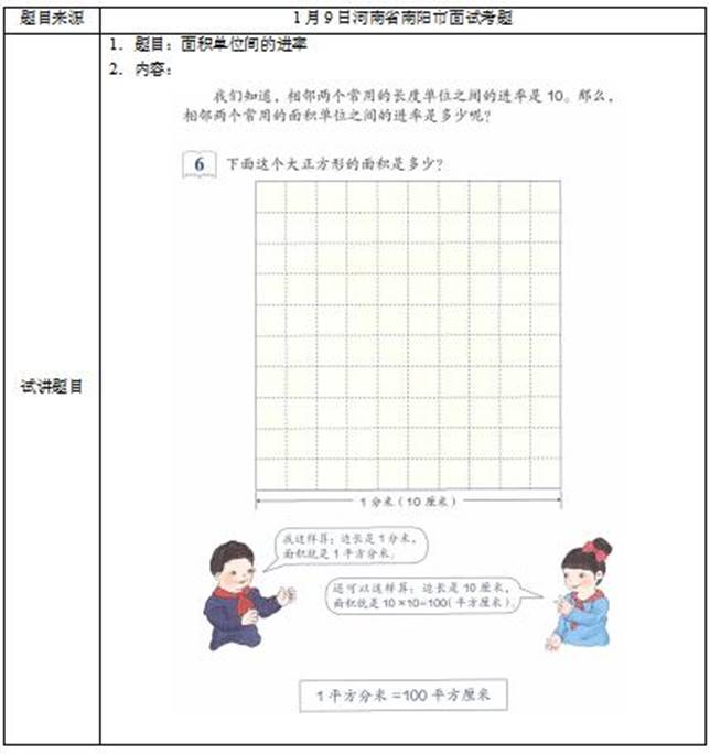 幼儿中小学面试,历年真题,教师资格证考试《小学数学专业面试》真题汇编