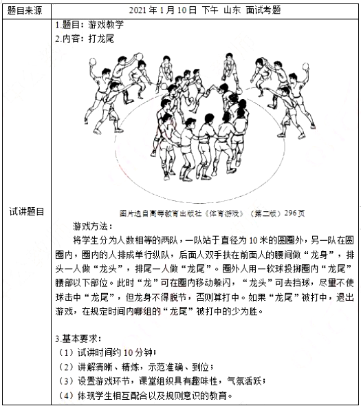 幼儿中小学面试,历年真题,教师资格证考试《小学体育专业面试》真题汇编