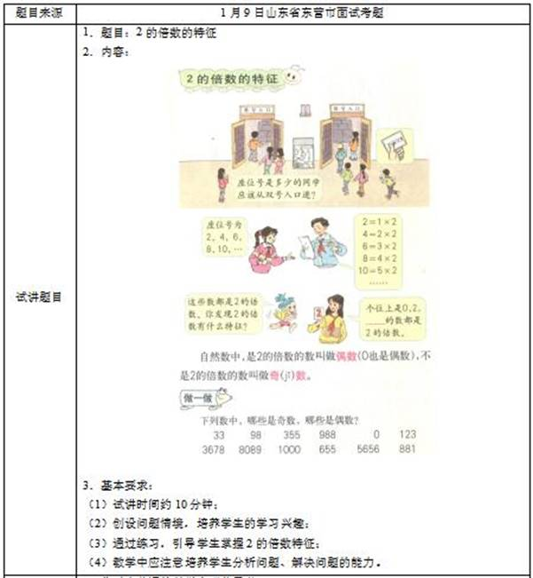 幼儿中小学面试,历年真题,教师资格证考试《小学数学专业面试》真题汇编