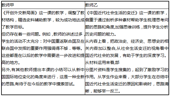 中学历史学科知识与教学能力,历年真题,2016下半年教师资格考试《历史学科知识与教学能力》高中考试真题