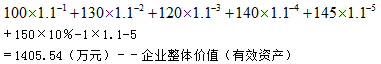 资产评估实务二,章节练习,分章节练习,企业价值评估