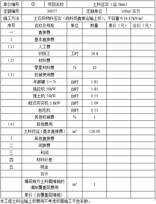 水利工程建设工程计量与计价实务,章节练习,案例分析