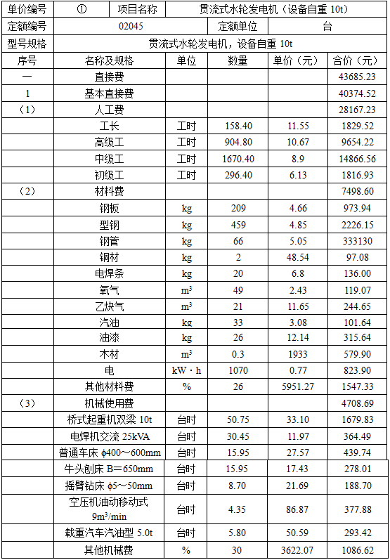 水利工程建设工程计量与计价实务,章节练习,案例分析