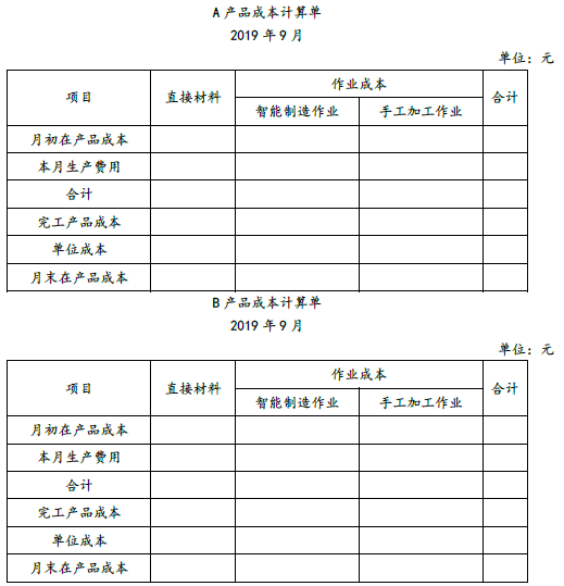 注会财务成本管理,章节练习,章节特训,作业成本法