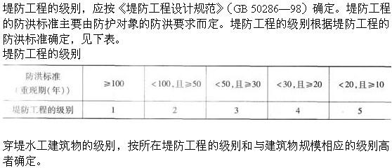专业知识,章节练习,水利水电专业知识