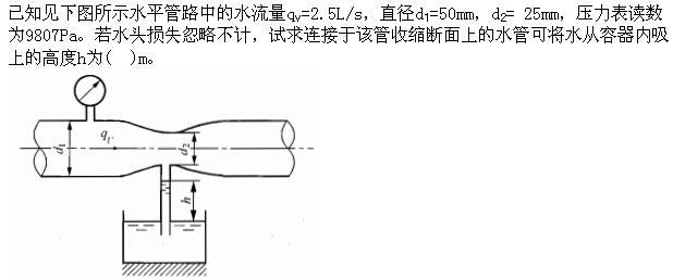 专业基础知识（暖通空调+动力）,章节练习,基础复习,工程流体力学及泵与风机