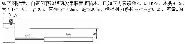 专业基础知识（暖通空调+动力）,章节练习,工程流体力学及泵与风机