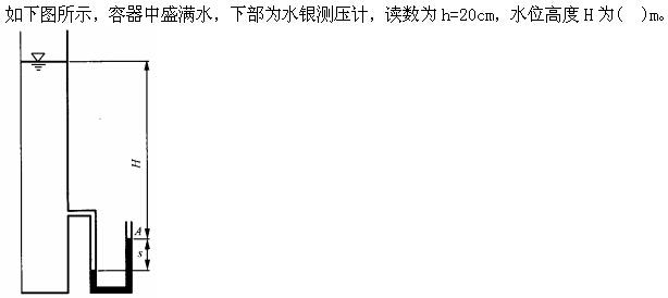 岩土专业基础知识,章节练习,工程科学基础流体力学