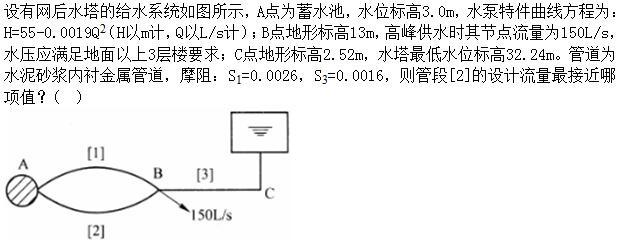 专业案例（给排水）,章节练习,给水工程