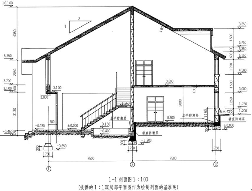 建筑技术设计作图题,章节练习,基础复习,精选试题