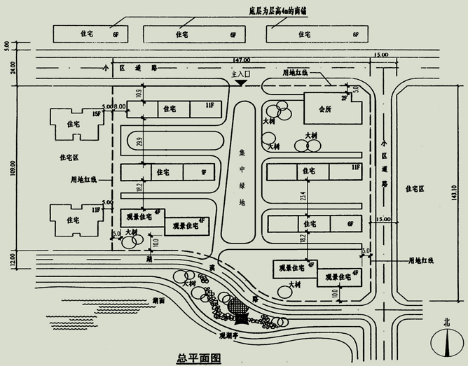 场地设计作图题,章节练习,场地设计作图