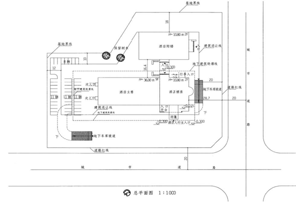 场地与建筑设计作图题,章节练习,基础复习,精选试题