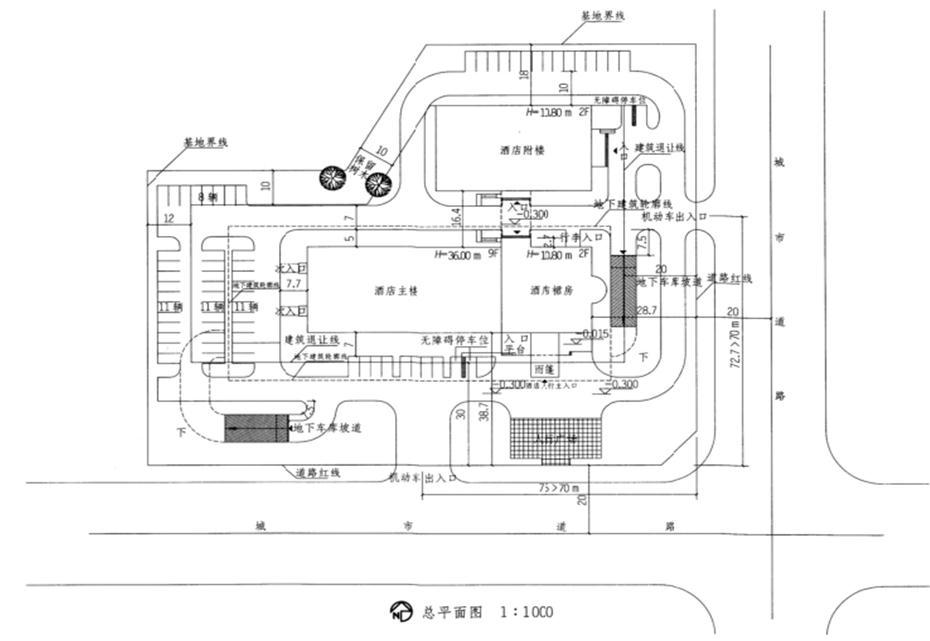 场地与建筑设计作图题,章节练习,基础复习,精选试题