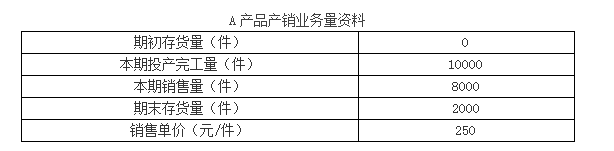 高级会计实务,章节练习,企业成本管理