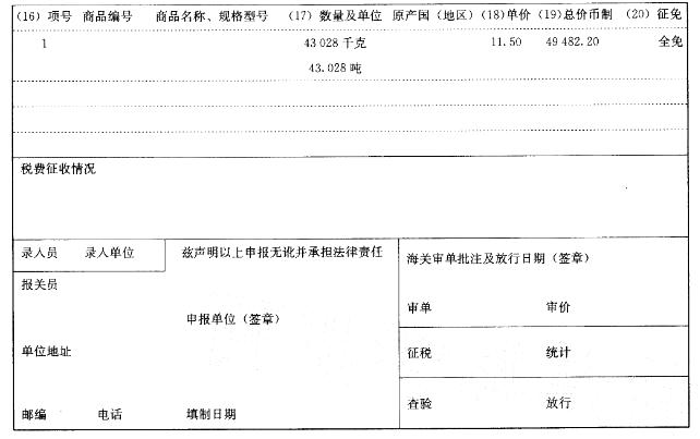 报关员业务水平考试,历年真题,《报关员》考试真题精选6