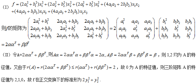 数学二,章节练习,线性代数,二次型