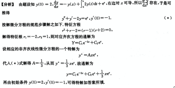 数学二,模拟考试,全国硕士研究生入学考试《数学2》模拟试卷2