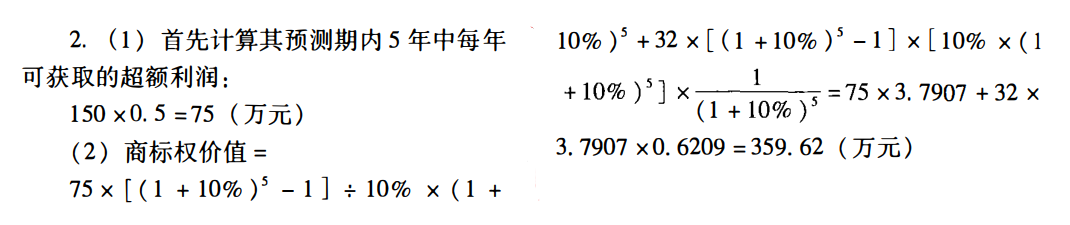 初级经济师知识产权,章节练习,内部冲刺,专项训练1,无形资产评估